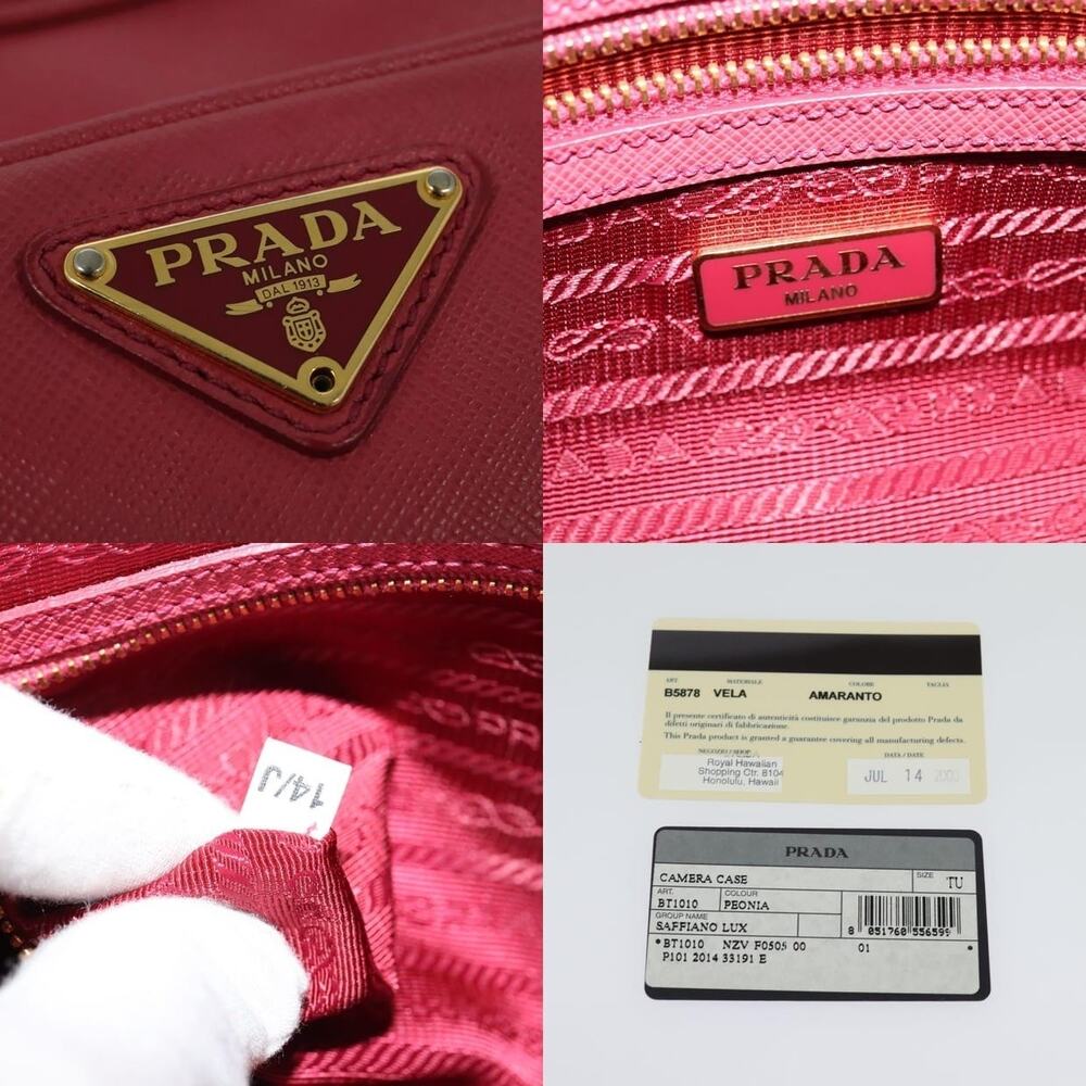 Prada Leather Shoulder Bag Saffiano Pink - Picture 15 of 15